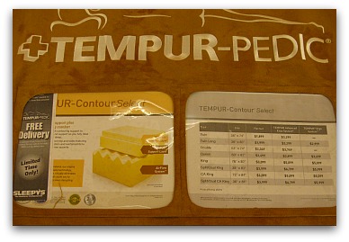 The brochure found on a Tempur Contour Select model.